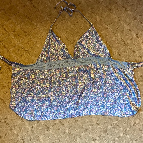 Frankie's Bikinis Tops Frankies Bikinis Tie Back Halter Floral Top
